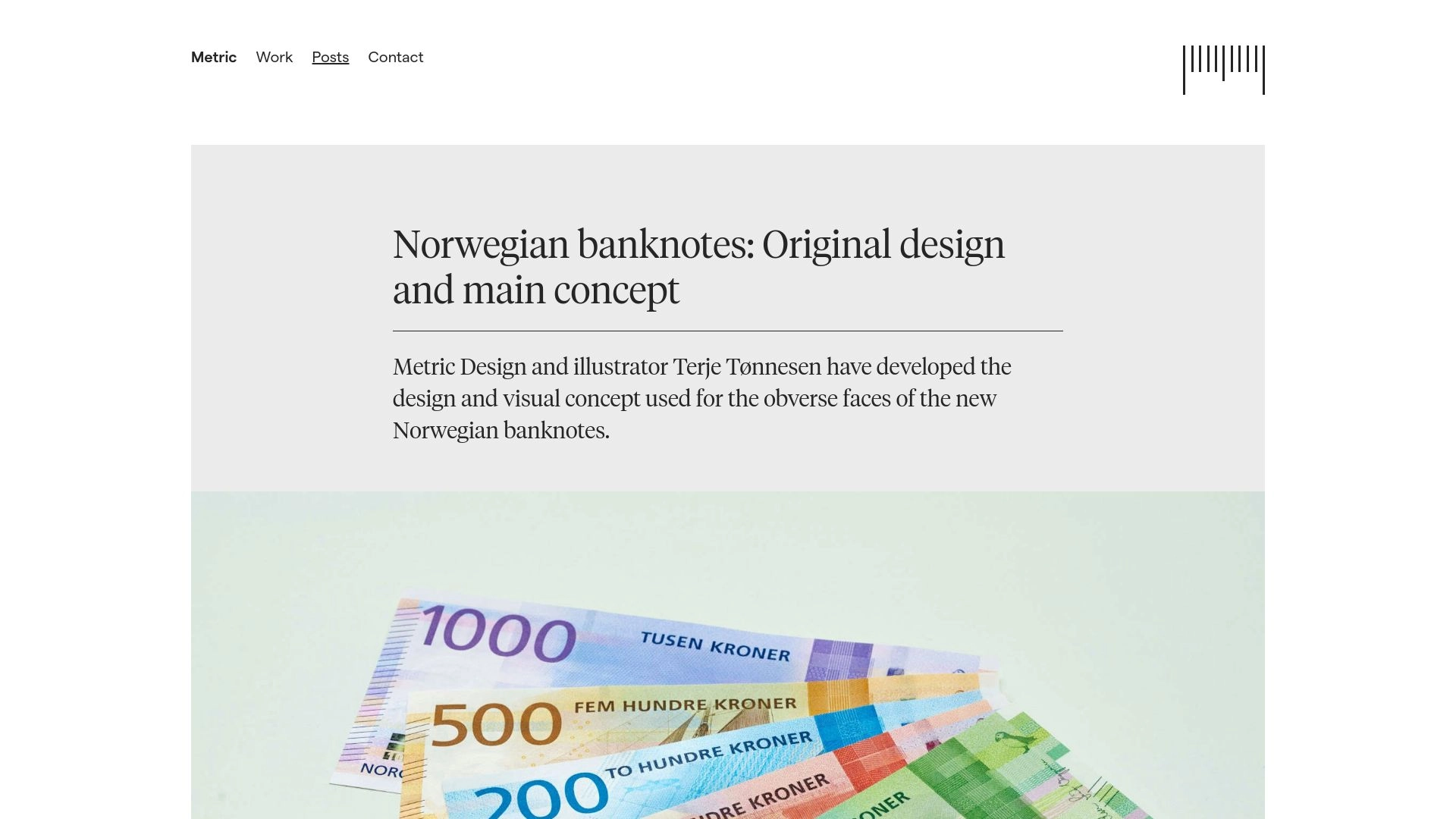 Norwegian banknotes: Original design and main concept