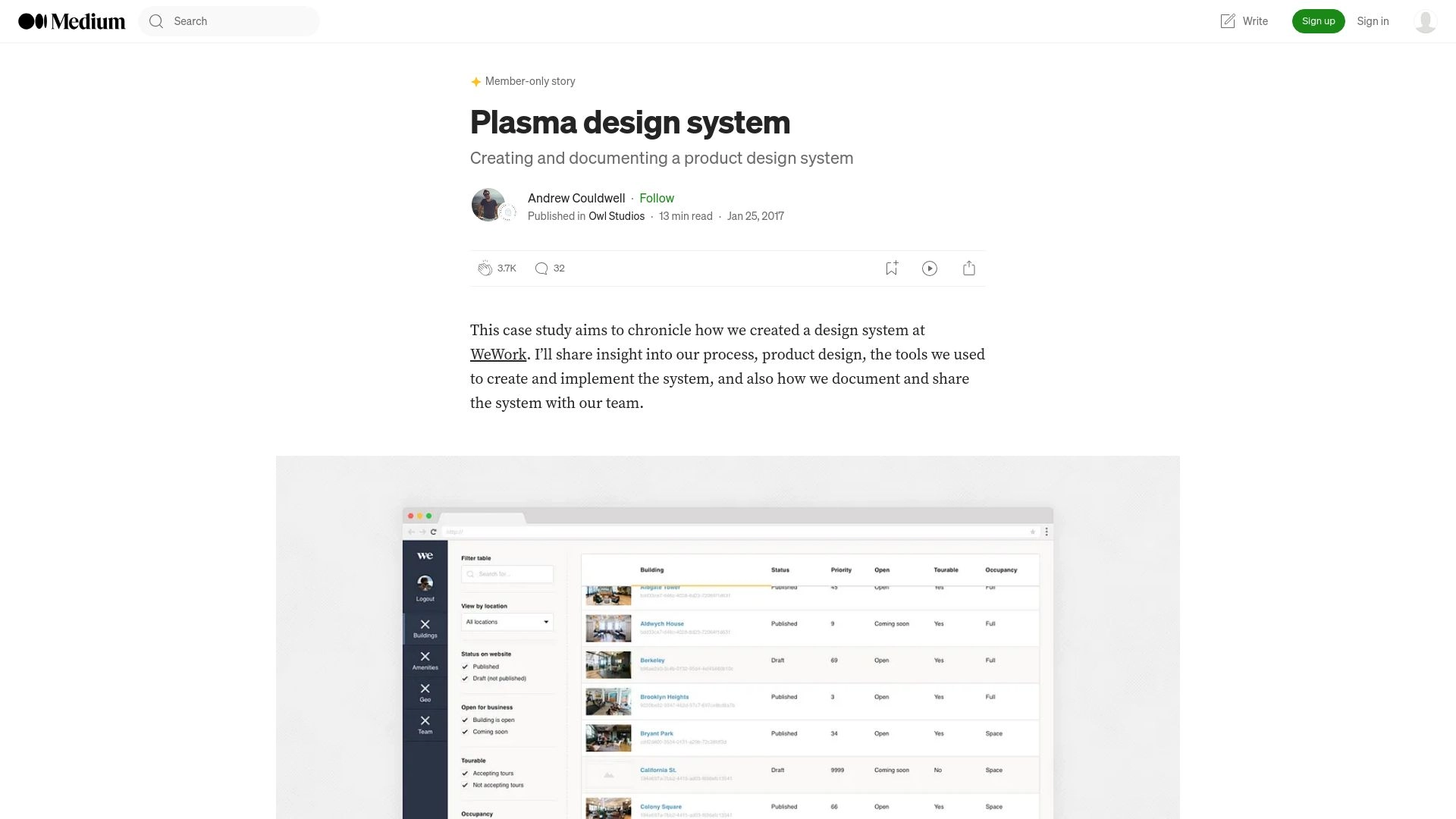 Plasma design system. Creating and documenting a product