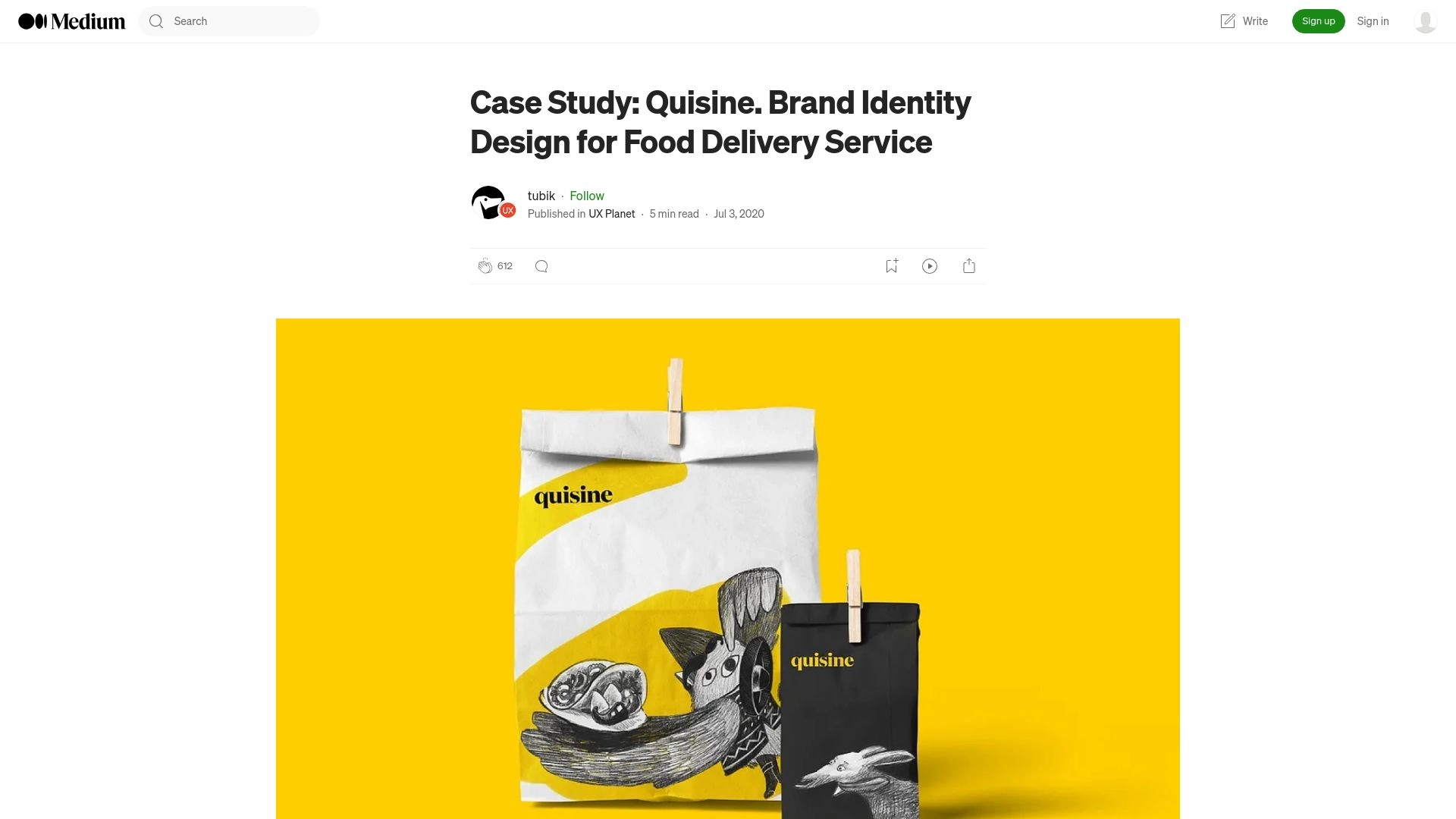 Quisine. Brand Identity Design for Food Delivery Service