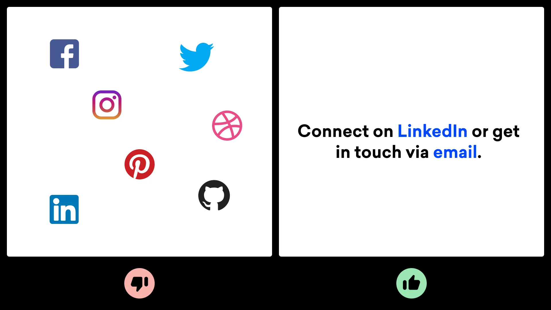 Illustration of social links on a portfolio