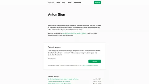 Anton Sten portfolio screenshot