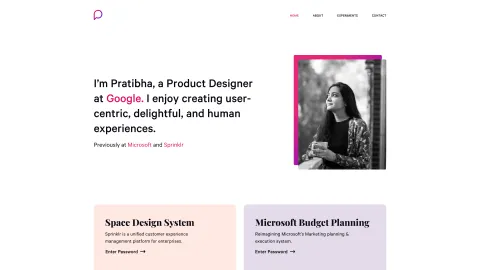 Pratibha Joshi portfolio screenshot