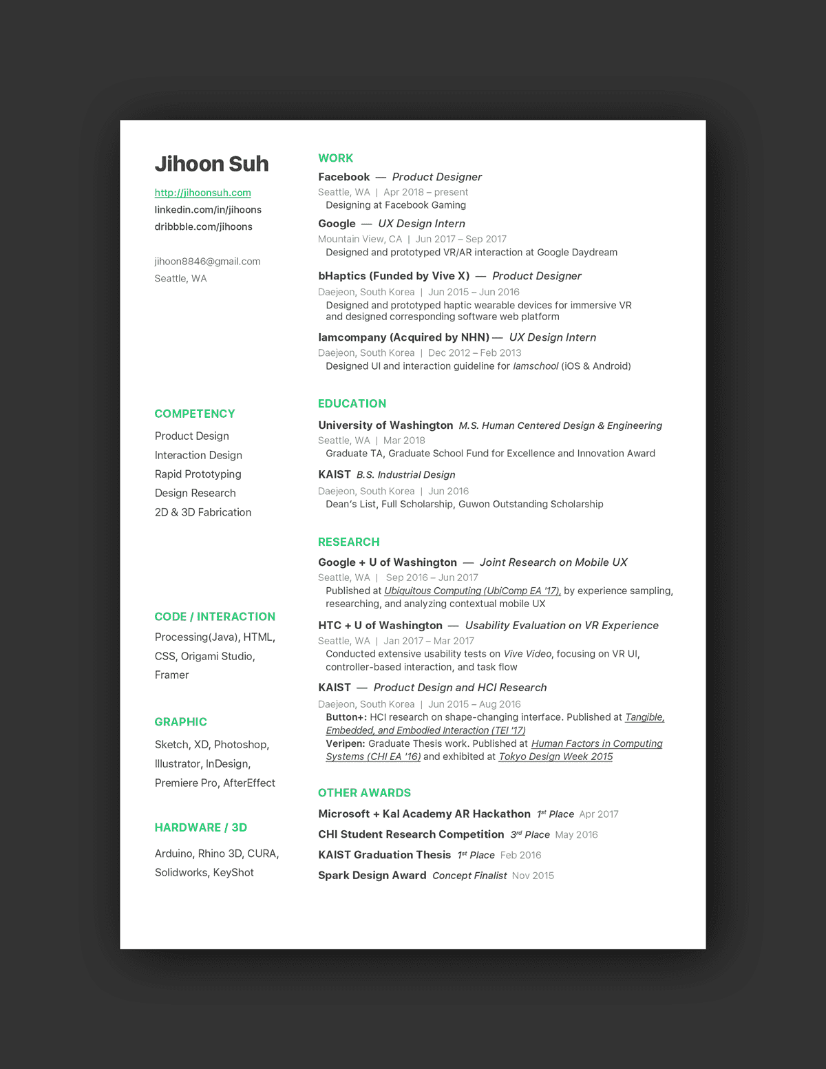 Jihoon Suh resume example