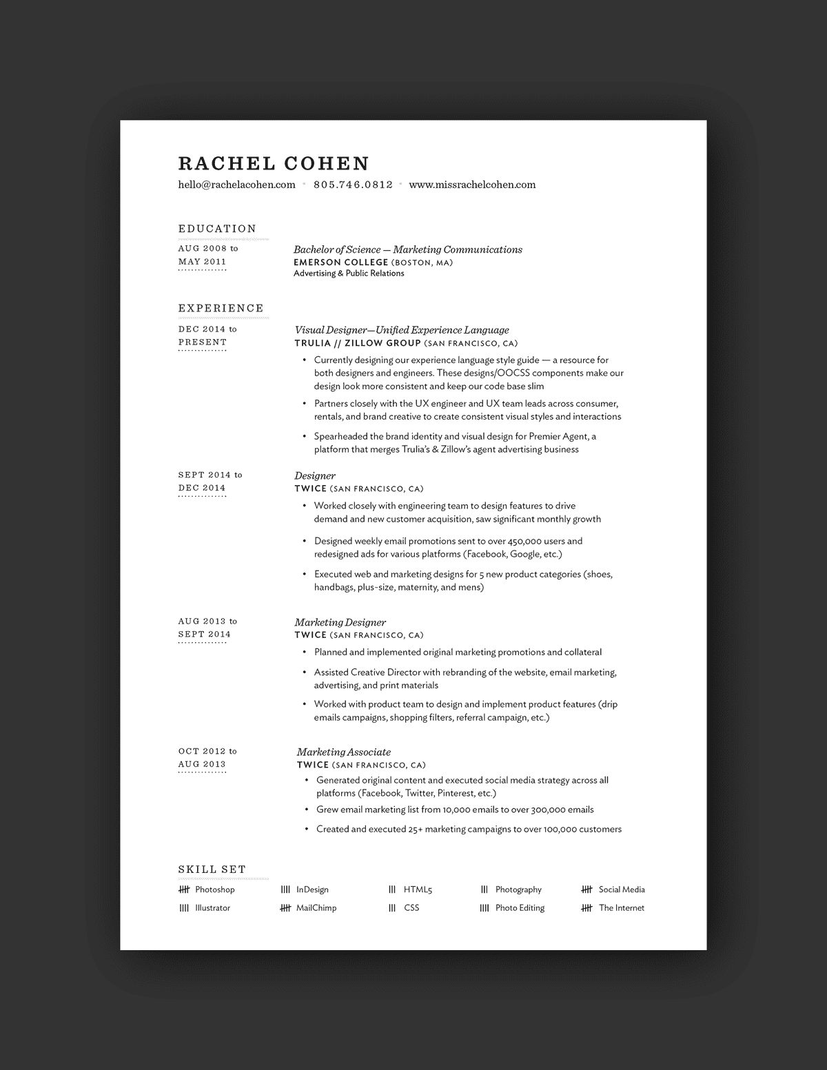 Rachel Cohen resume example