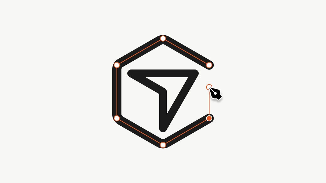 Cursor's logo drawn with pen-tool anchor points, from Marek Minor's write-up